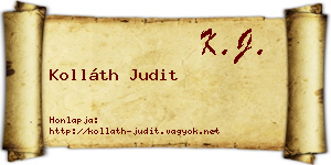 Kolláth Judit névjegykártya